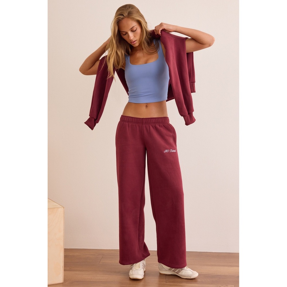 Altard State AS Revival Wide Leg Sweatpants Burgundy Maroon Size XXS NWT